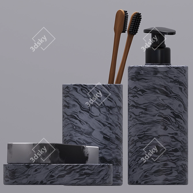 Low-Poly Bathroom Decor Set 3D model image 1