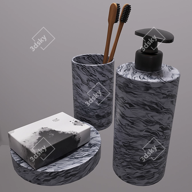 Low-Poly Bathroom Decor Set 3D model image 2