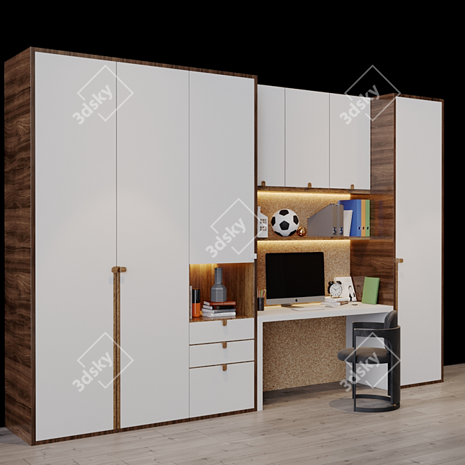 Title: Modern Inspired Workplace Zone 3D model image 4