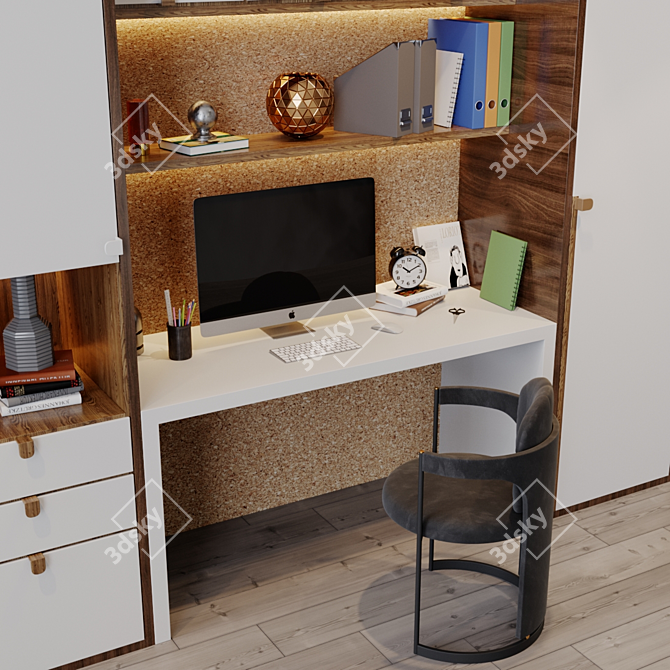 Title: Modern Inspired Workplace Zone 3D model image 8