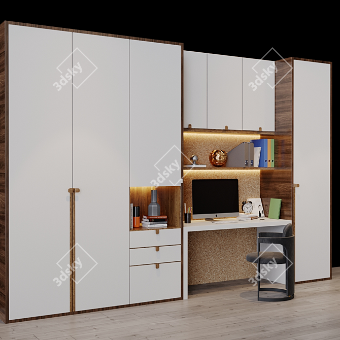 Title: Modern Inspired Workplace Zone 3D model image 9