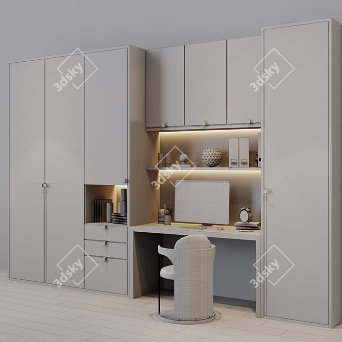 Title: Modern Inspired Workplace Zone 3D model image 10