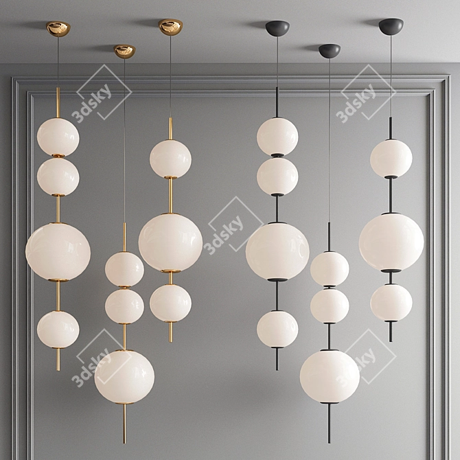 Elegant Onero Pendant Light 3D model image 1