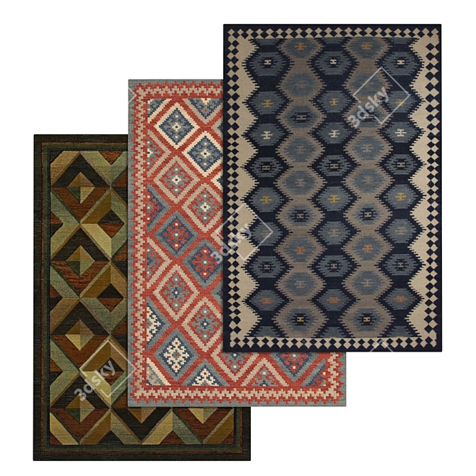 Luxury Carpet Set with High-Quality Textures 3D model image 1