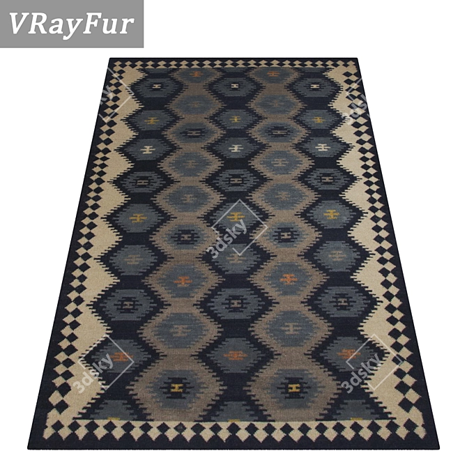 Luxury Carpet Set with High-Quality Textures 3D model image 2