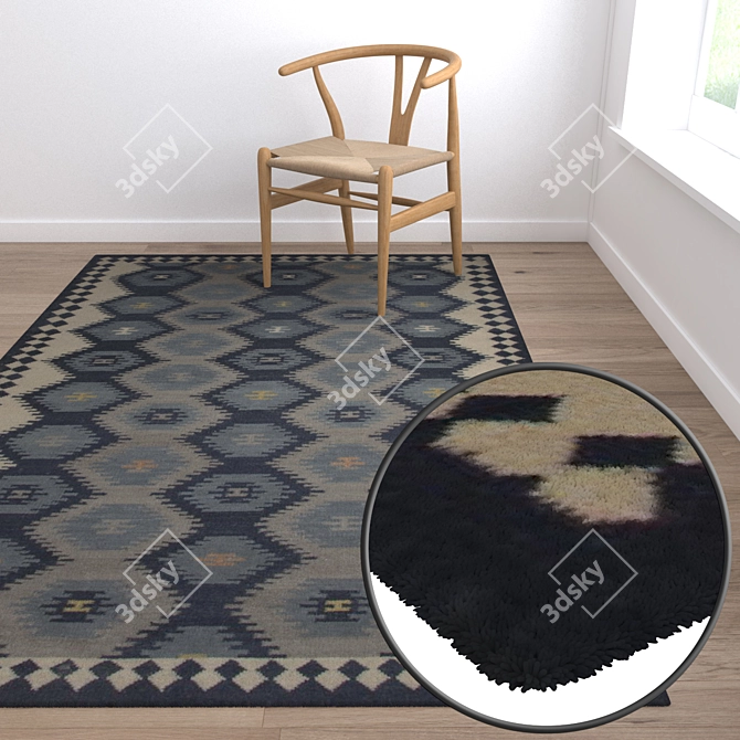 Luxury Carpet Set with High-Quality Textures 3D model image 5