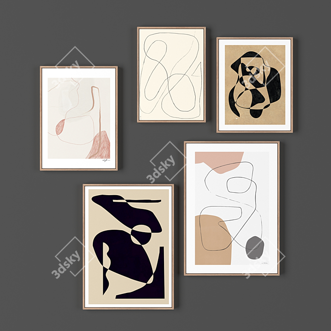 5-Piece Assorted Frame Collection 3D model image 1