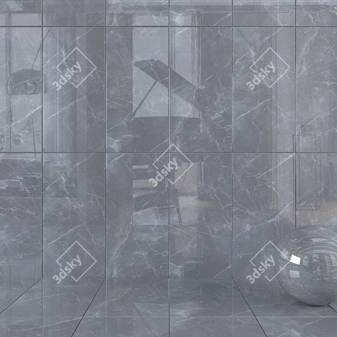 Maison Grey Wall Tiles: Elegant and Textured Design 3D model image 1