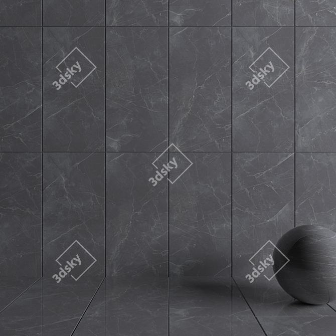 Maison Grey Wall Tiles: Elegant and Textured Design 3D model image 3