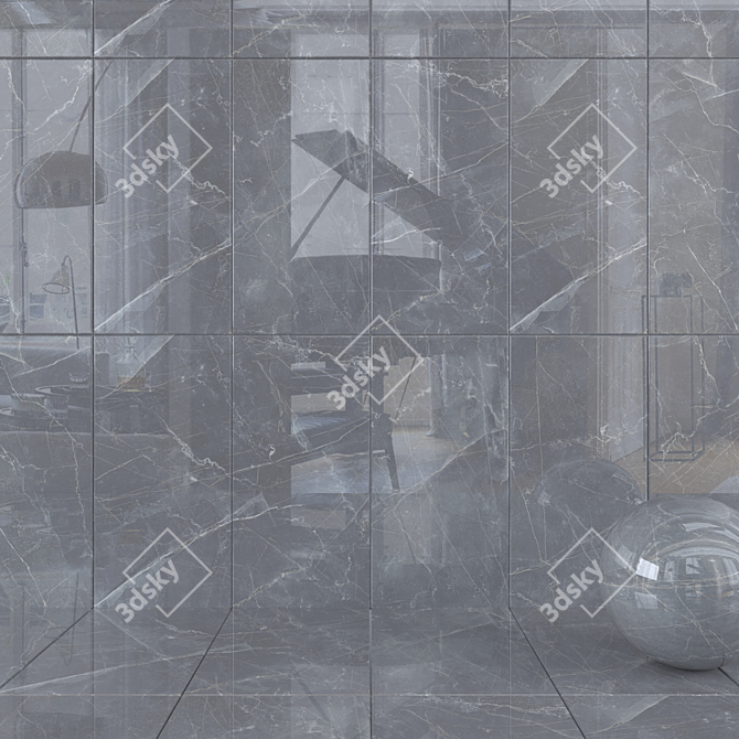 Maison Gray Wall Tiles: Multi-Texture, 60x120cm, Corona Render 3D model image 1