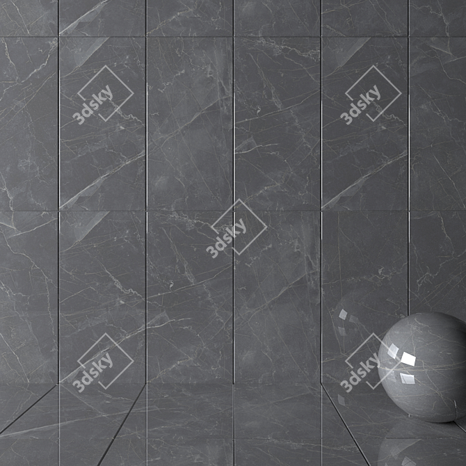 Maison Gray Wall Tiles: Multi-Texture, 60x120cm, Corona Render 3D model image 2