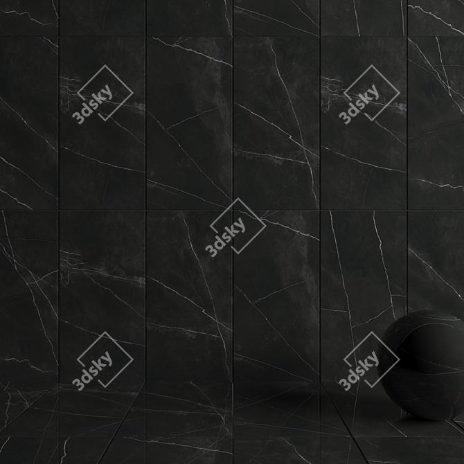 Quasar Black Wall Tiles: Stylish & Versatile 3D model image 3