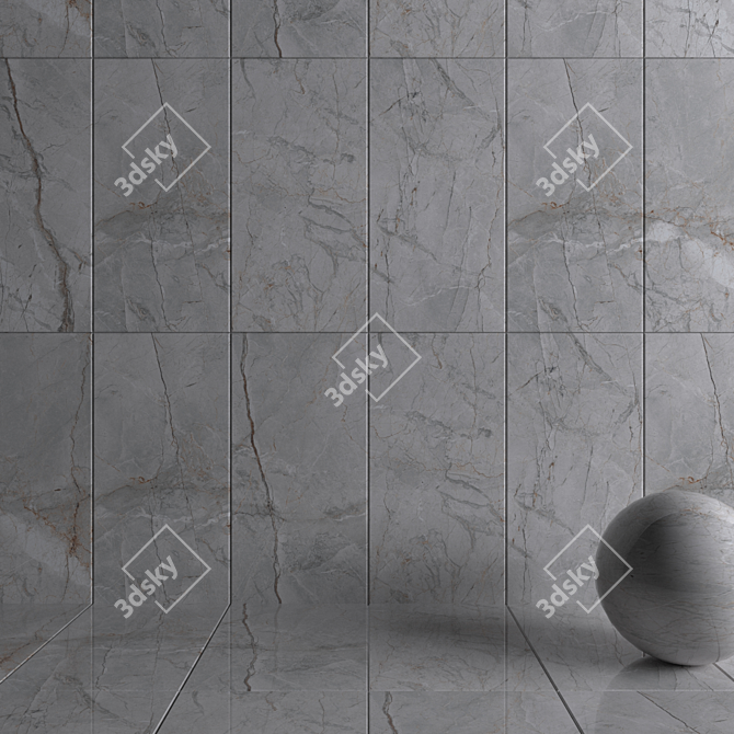 Modern Grey Wall Tiles Set - Quest 3D model image 3