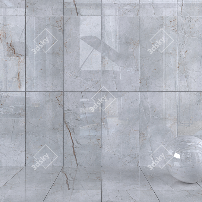 Quest Grey Wall Tiles: Multi-Texture, Corona Material 3D model image 1