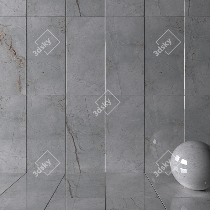 Quest Grey Wall Tiles: Multi-Texture, Corona Material 3D model image 2