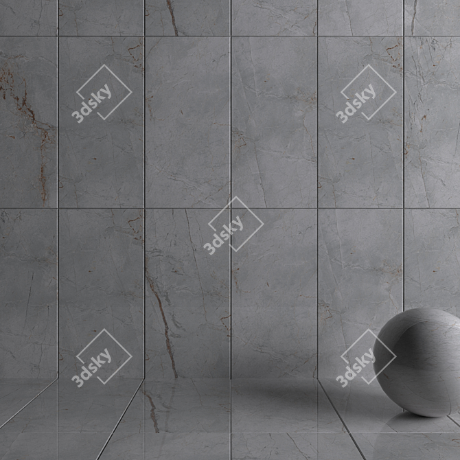 Quest Grey Wall Tiles: Multi-Texture, Corona Material 3D model image 3