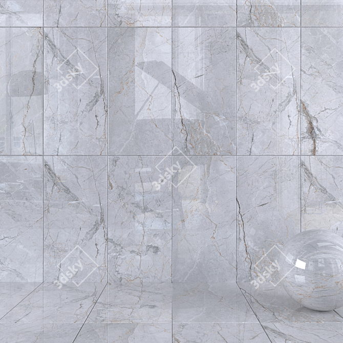 Quest Gray Wall Tiles: Modern Multi-Texture Design 3D model image 1