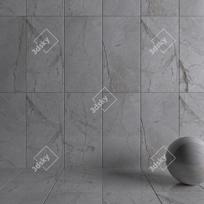 Quest Gray Wall Tiles: Modern Multi-Texture Design 3D model image 3
