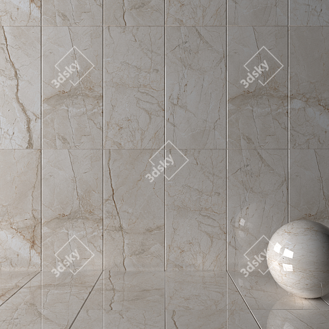 Quest Ivory Wall Tiles - Multi-Texture 60x120 cm 3D model image 2