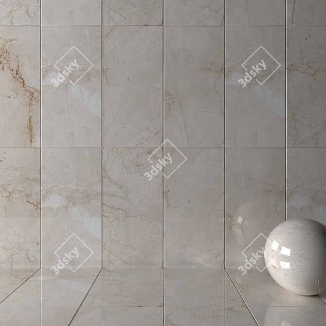 Quest Ivory Wall Tiles - Set of 2 3D model image 2