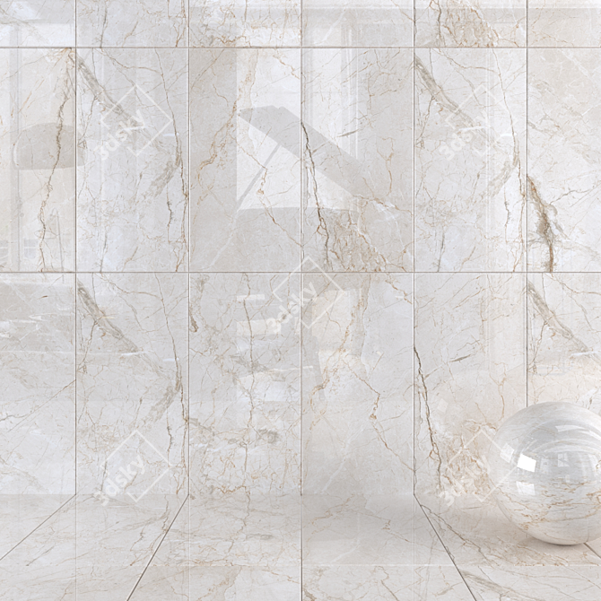 Quest Ivory Wall Tiles - Set of 3 3D model image 1