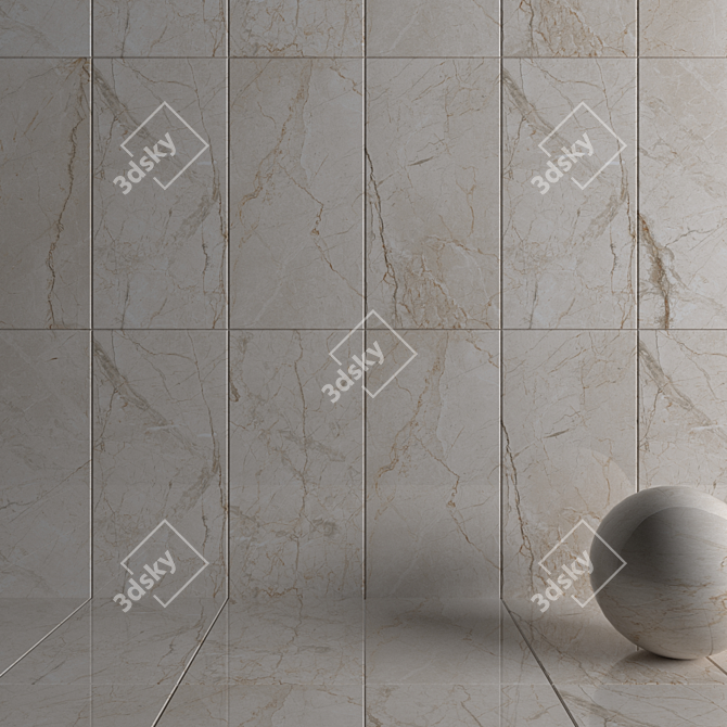 Quest Ivory Wall Tiles - Set of 3 3D model image 3