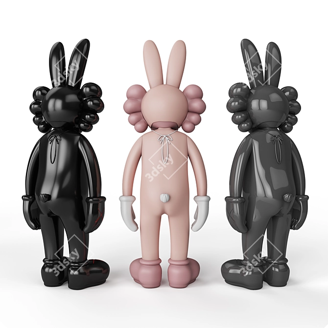 Colorful Rabbit KAWS BFF: Unique 3D Model 3D model image 2