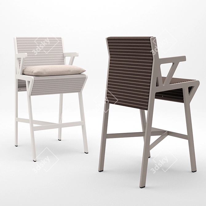 Kettal Vieques Bar Set: Stylish Stool & Table 3D model image 3