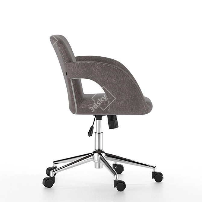 2-in-1 Office Chair: Grey & Brown Fabrics 3D model image 6