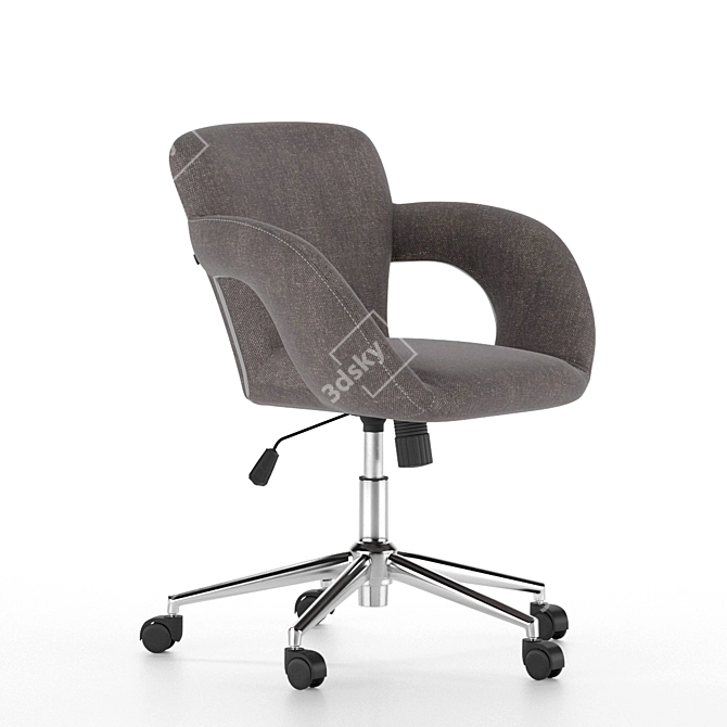 2-in-1 Office Chair: Grey & Brown Fabrics 3D model image 7