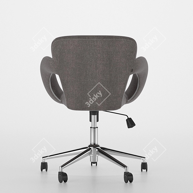 2-in-1 Office Chair: Grey & Brown Fabrics 3D model image 9