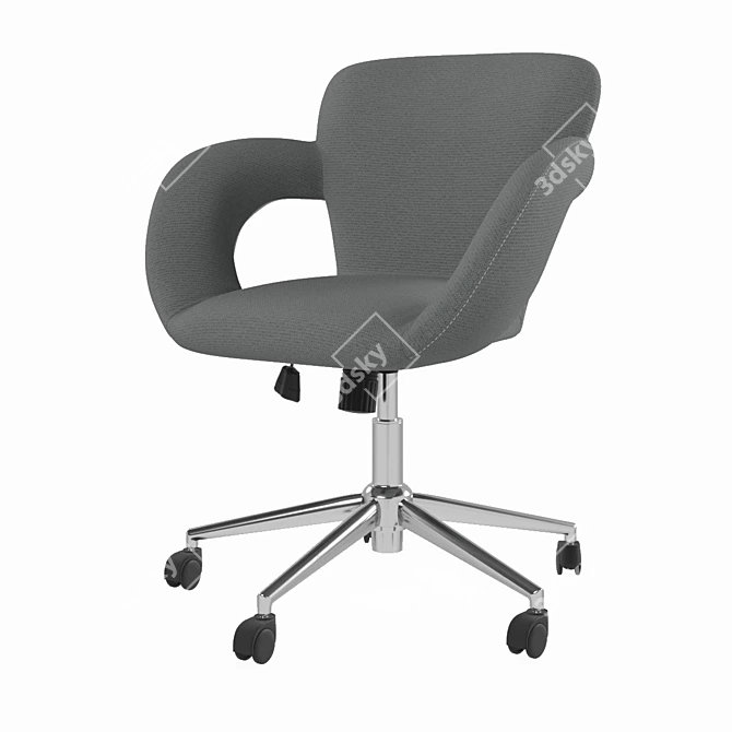 2-in-1 Office Chair: Grey & Brown Fabrics 3D model image 13