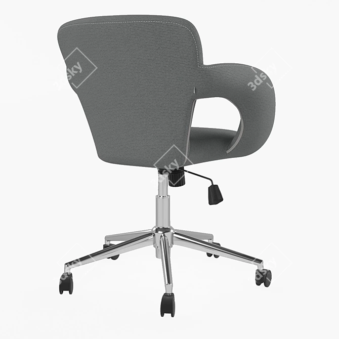 2-in-1 Office Chair: Grey & Brown Fabrics 3D model image 15