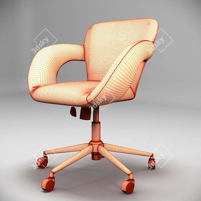 2-in-1 Office Chair: Grey & Brown Fabrics 3D model image 16