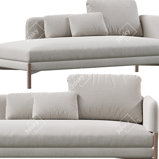 French Flair Chaiselongue 3D model image 3