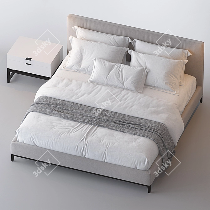 Minimalist Andersen Bed by Minotti 3D model image 2