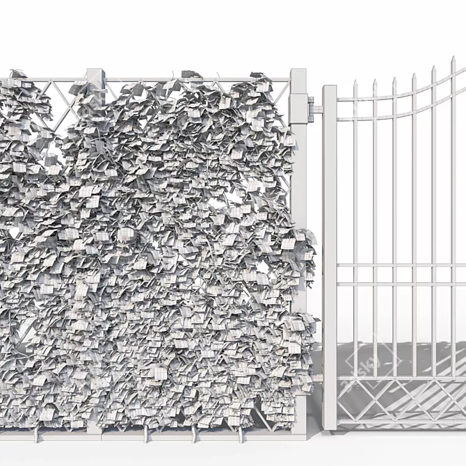 Ivy Fence (V-Ray) - Stunning Sectional Fencing with Gate 3D model image 3