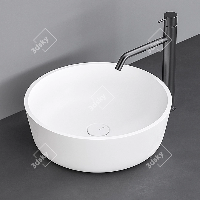 Elegant Vallone Boe Round Sink 3D model image 1