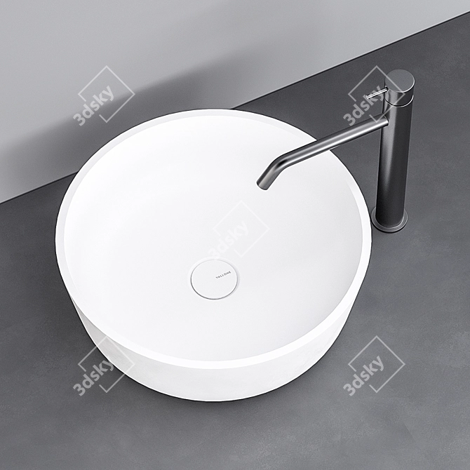 Elegant Vallone Boe Round Sink 3D model image 3