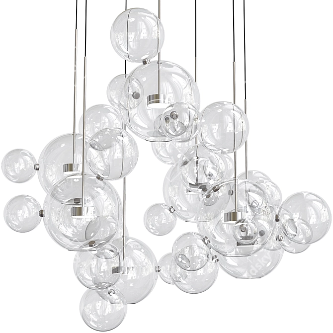 Bolle Circular Chandelier: Elegant Illumination for Modern Spaces 3D model image 4