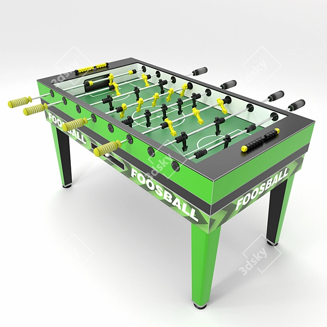 Classic Tabletop Foosball Game 3D model image 1