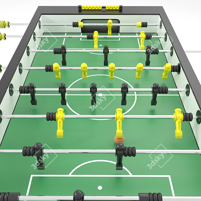 Classic Tabletop Foosball Game 3D model image 4