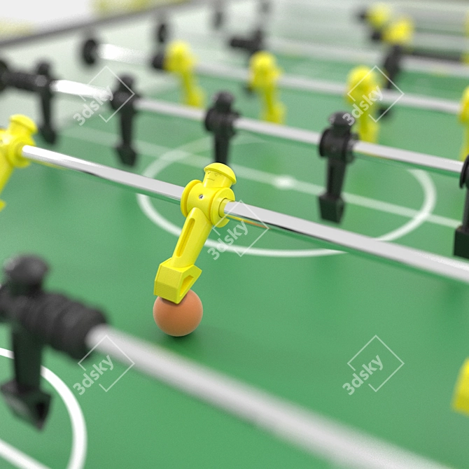 Classic Tabletop Foosball Game 3D model image 6