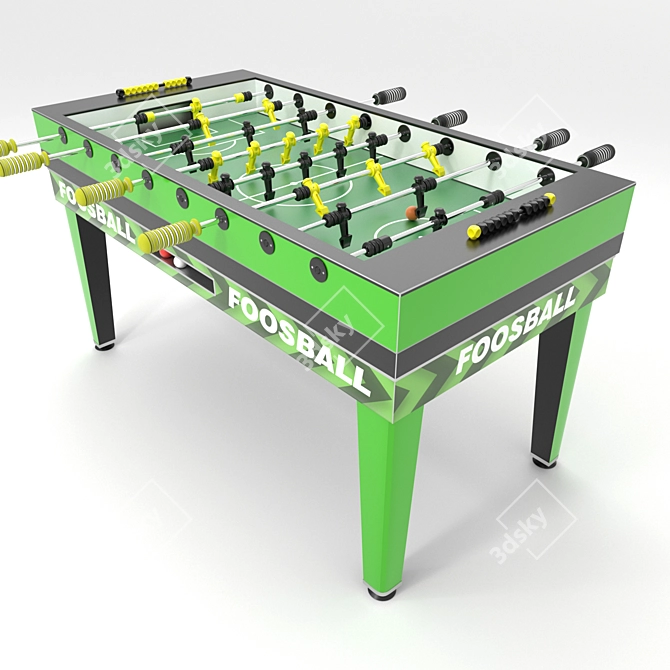 Classic Tabletop Foosball Game 3D model image 7