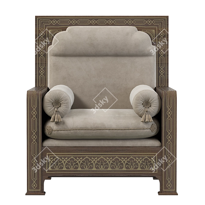 Arabic-inspired Armchair: Elegant and Comfortable 3D model image 3