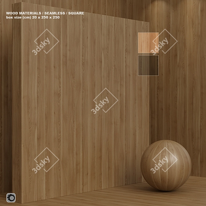 Seamless Birch Wood Set 3D model image 1