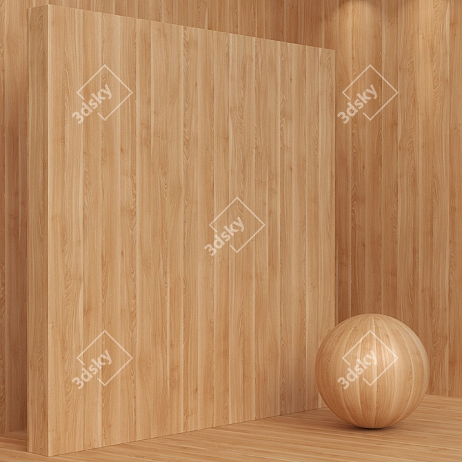 Seamless Birch Wood Set 3D model image 3