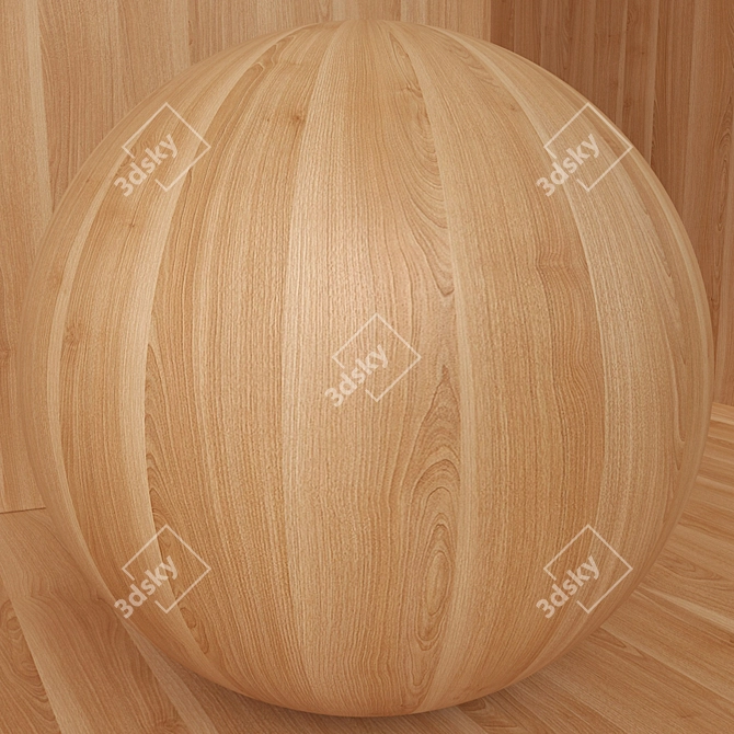 Seamless Birch Wood Set 3D model image 4