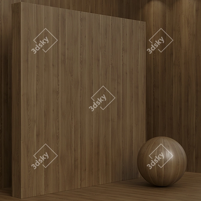 Seamless Birch Wood Set 3D model image 5