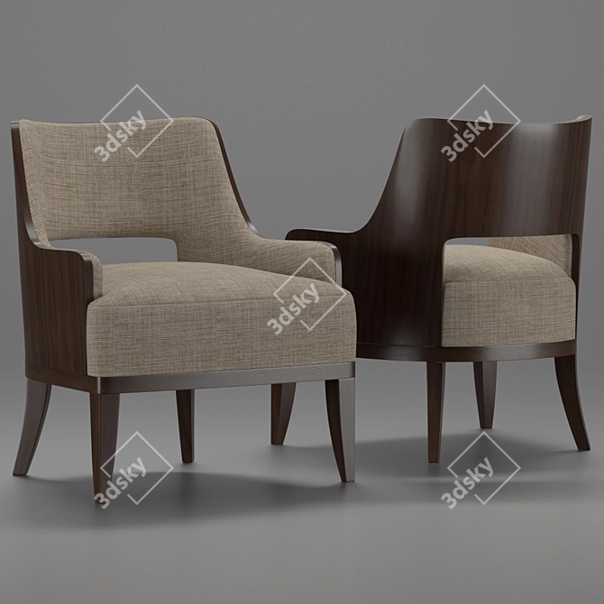 Sleek Salon Lounge Chair 3D model image 1